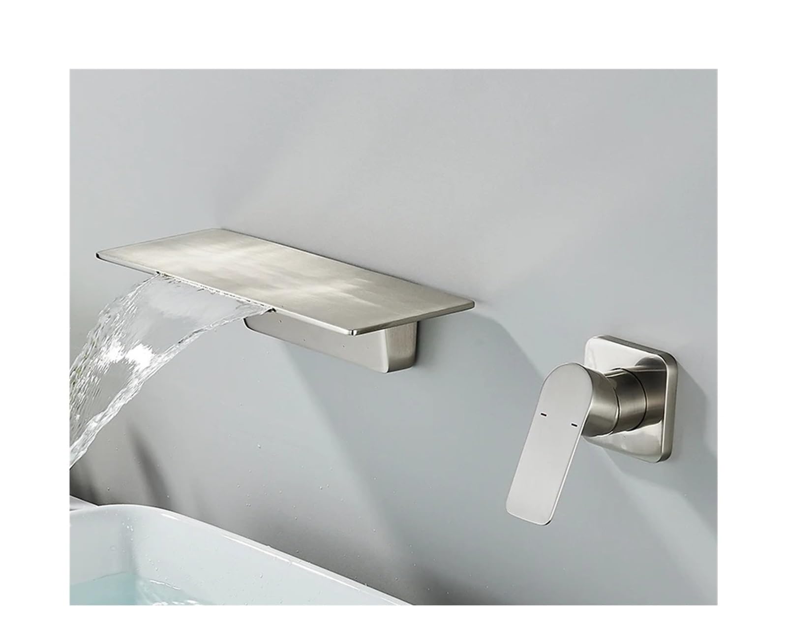 Mitigeur d'évier chaud et froid encastré en laiton avec bec cascade pour lavabo