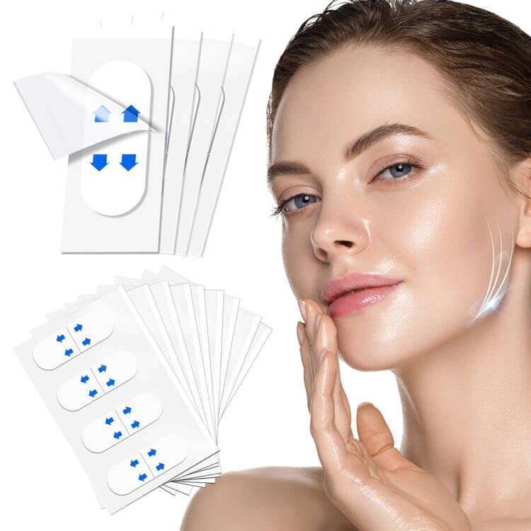 Face Lift Tape, 40Pcs Instant Face Lifting Stickers, Ultra-thin Invisible Waterproof & High Elasticity for Instant Face, Neck Lift and Reduce Double Chin.