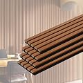 QDYMXUN Wood Slat Acoustic Wall Panels, 4-Pack 94.5'' x 7.9'' 3D Fluted Sound Absorbing Paneling for Interior Accent Wall Decor, Living Room (Natural Walnut)