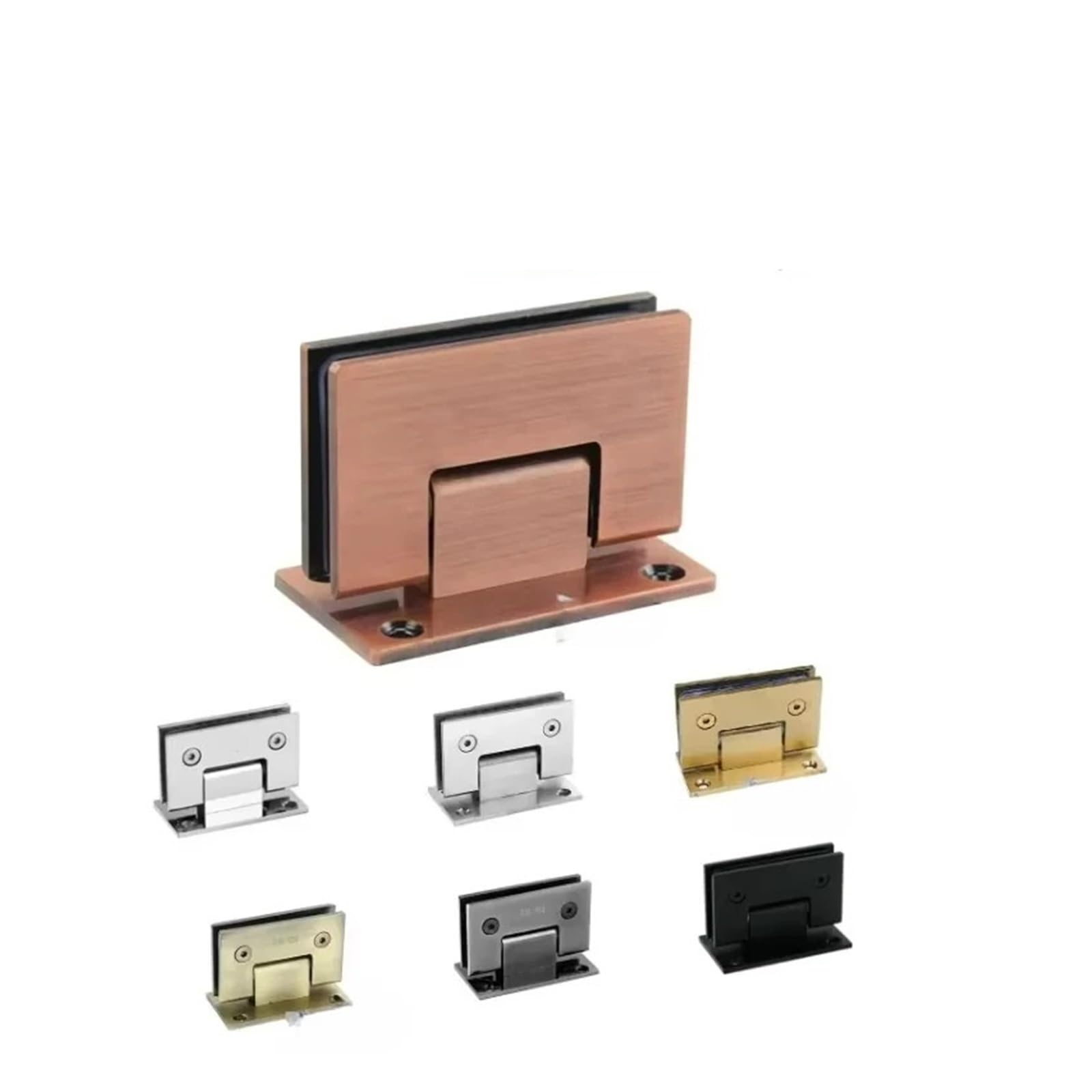Hinges, 4Pcs Shower Enclosure Cubicle Glass Door Hinge(Red Copper,180 Degrees)