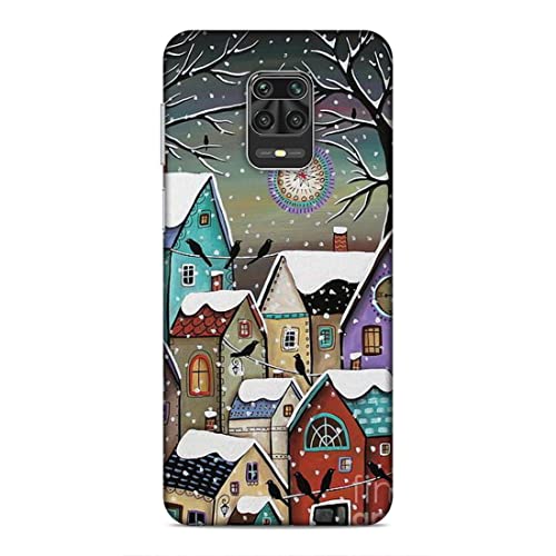 Image of Printed Mobile Back Hard Case Cover for Xiaomi Redmi Note 9 Pro /Note 9 Pro Max | Snowfall, Houses, Animated, Home Sweet Home -2186
