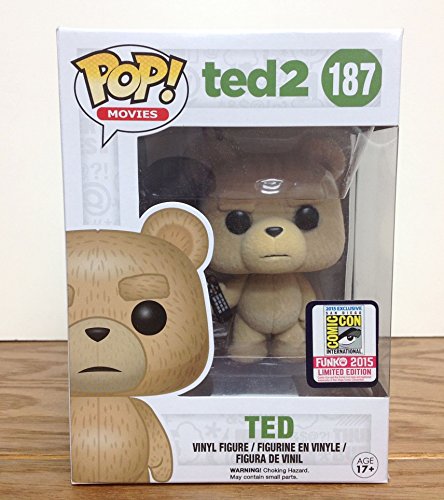 Sale Funko Pop! Movies #187 Ted 2 Flocked Ted With Remote (Sdcc 2015 Exclusive)