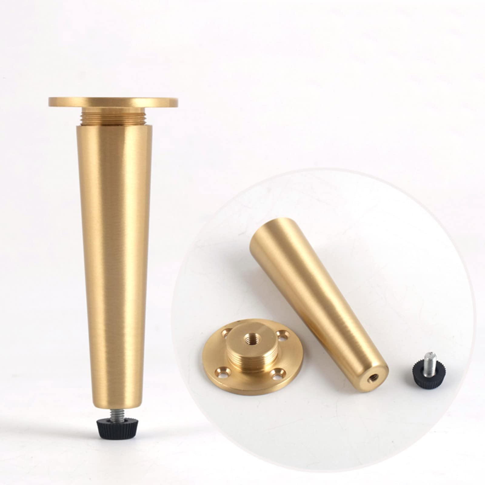 4 Stuks Meubelpoten Verstelbaar,Aluminium Meubels Voeten,Tafelpoten Metaal,Ronde Bankpoten,Kastpoten,Diy Vervangings Poten Voor Meubilair,Zilveren/Gouden/Zwarte,Met Schroeven,Silver-8cm/3.1in