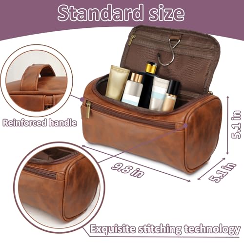 Personalized Toiletry Bag for Men, Engraved Name & Text, Custom Leather Travel Toiletry Kit, Gifts for Dad, Christmas, Birthday, Wedding, Anniversary, Husband, Grandpa, Lover4