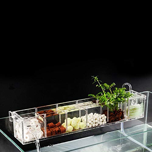 LOYALHEARTDY 5/6 Grids External Fish Tank Filter, Aquarium Filter Box Acrylic Fish Tank External Hang On Filter Aquarium Accessory Transparent for Home Restaurant Hotel Aquarium Tools (5 Grids)