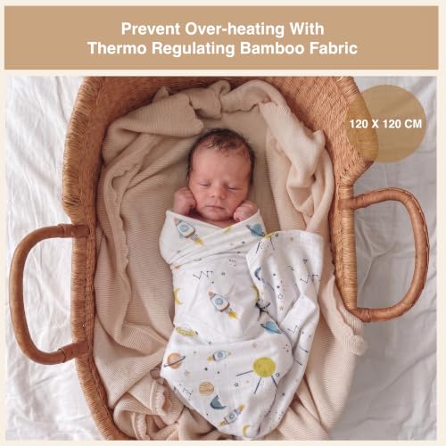 Image of DOTMOM Premium Organic Bamboo Baby Swaddle Wrapper Receiving Blanket | Hypoallergenic, Antibacterial & Highly Breathable, Super Soft Receiving Wrap Essential For New Born Baby
