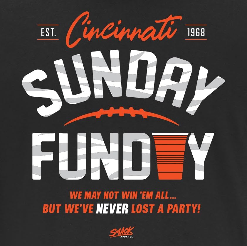 Smack Apparel Never Lost a Party Sunday T-Shirt for Cincinnati Football Fans (SM-5XL) - Image 5