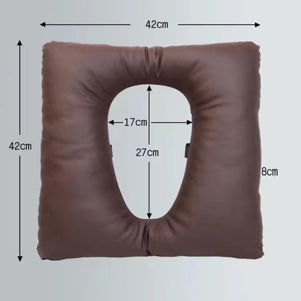 Cojín para asiento de inodoro para silla de ruedas, cojín antiescaras de poliuretano, impermeable, portátil, 42 x 42 cm de grosor, algodón, para el cuidado de la cama