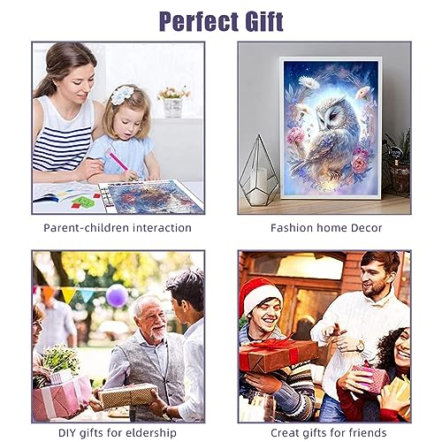 Image of HASTHIP Diamond Painting Kit, 11.8x15.7inch Owl Diamond Painting, 5D Diamond Painting Kit for Adults & Kids, Suitable for Home Leisure and Wall Decoration, Gift for Kids and Adults