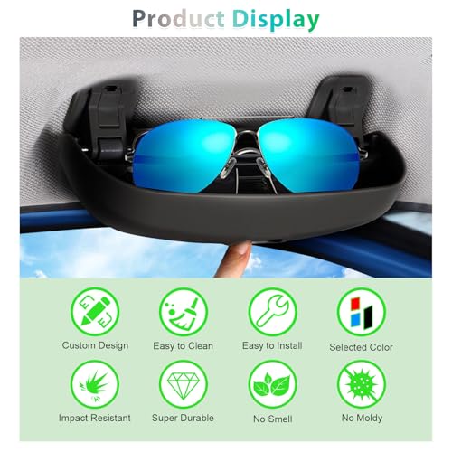 GAFAT Sonnenbrillenhalter Brillenetui Kompatibel mit BM-W X1 X3 X5 X7 1er 3er 5er 7er 2010-2025 2026, Innenraum Organizer für X1 U11/ X3 G45/ 1er F70/ 3er G20 Zubehör (Schwarz)