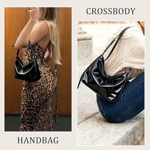 Bolso Hobo de Cuero Vegano para Mujer con Correa Ajustable miniatura 2