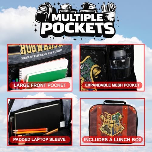 Image of Bioworld Harry Potter Hogwarts Kids 2-Pc 16-Inch Backpack With Trunk-Inspired Lunch Kit