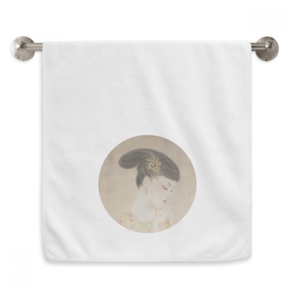 Serviette Douce Chinois Traditionnel Peinture Beauté 13X29 Pouces