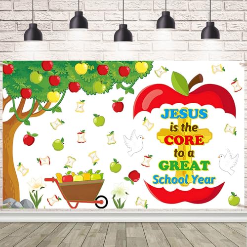 Tableau d'affichage d'automne chrétien avec bannière Jésus