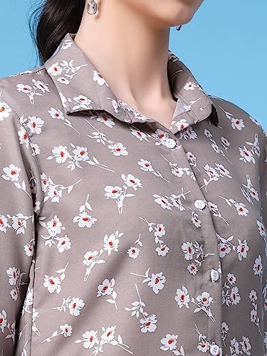 Image of OOMPH! Women's Cotton Regular Fit Floral Button Down Shirt