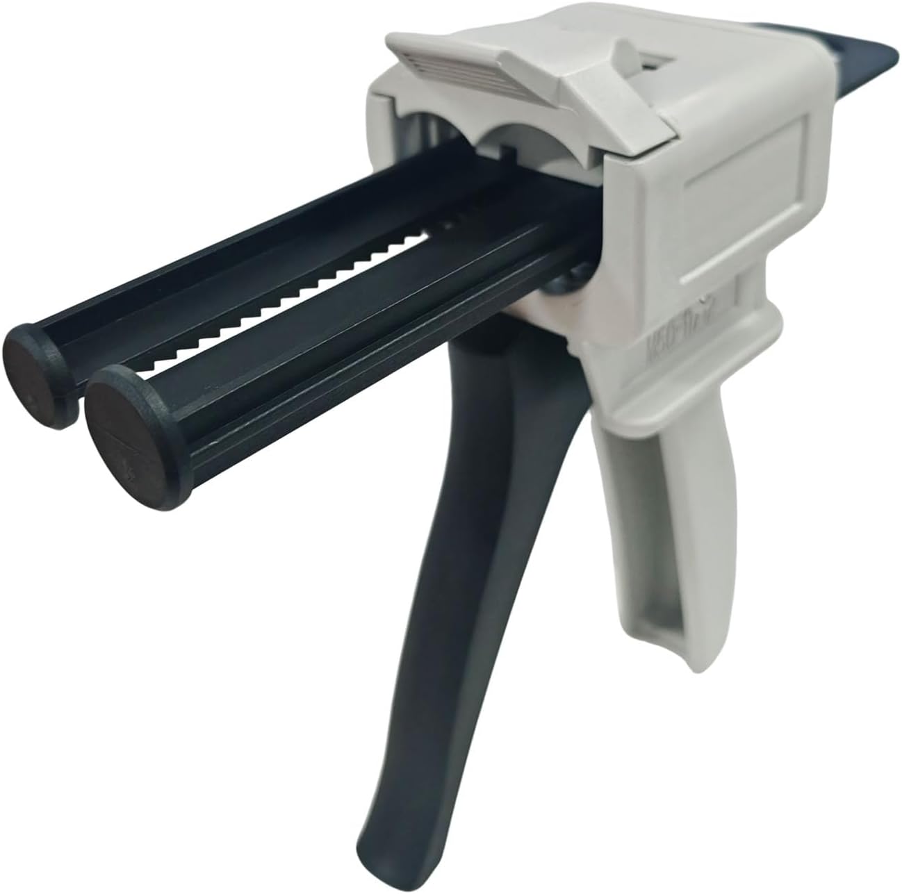 Manual AB Glue Gun 1:1/1:2 Ratio 50ml, Plastic & Metal Dual Component Glue Dispenser for DIY Repair, Black/White/Silver (1 Pack)