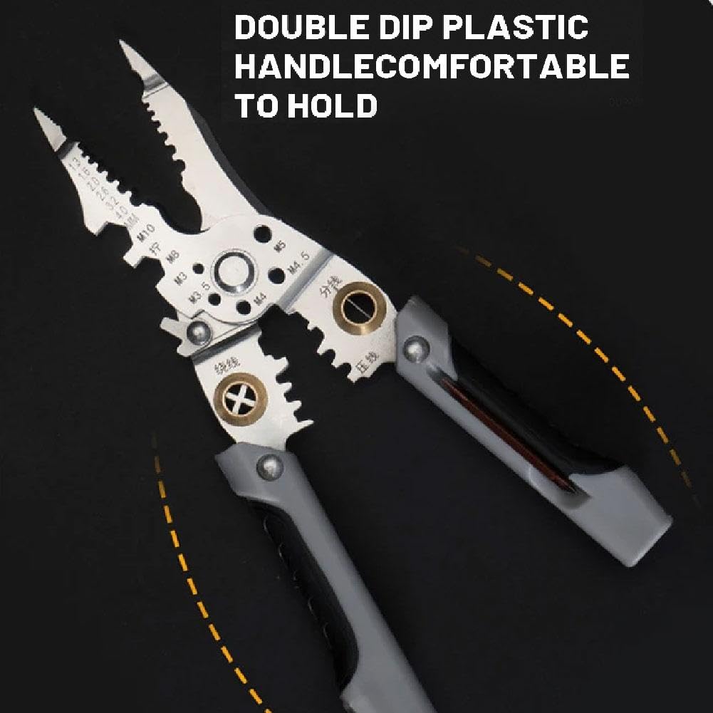 Pince à Dénuder Automatique Multifonction 9 En 1 - Testeur Tension, Coupe-Fil - Pour Fils 1.7-3 Mm
