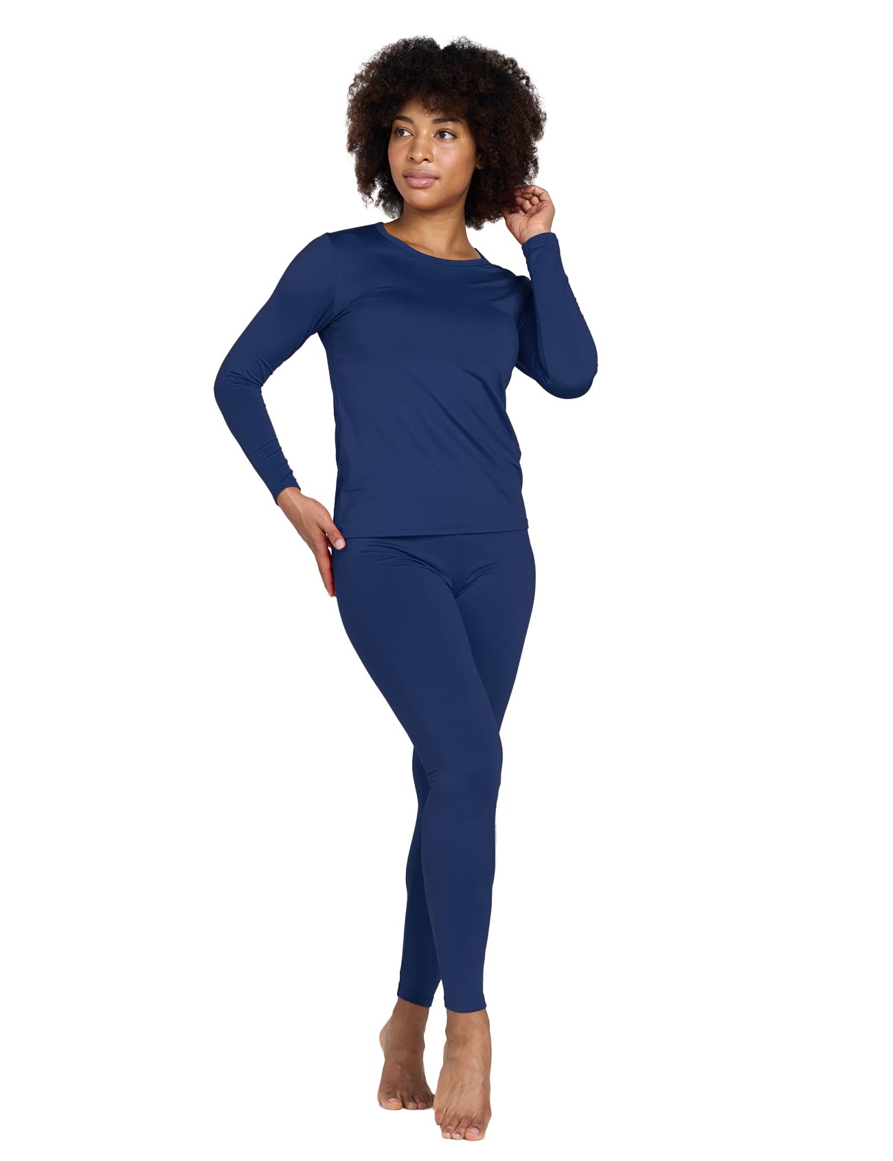 LAPASA Completo Termico Donna Fodera in Micropile Calore Base L17 - Abbigliamento Intimo Invernale Maglietta Pantaloni Calzamaglia Tuta Sci Trekking