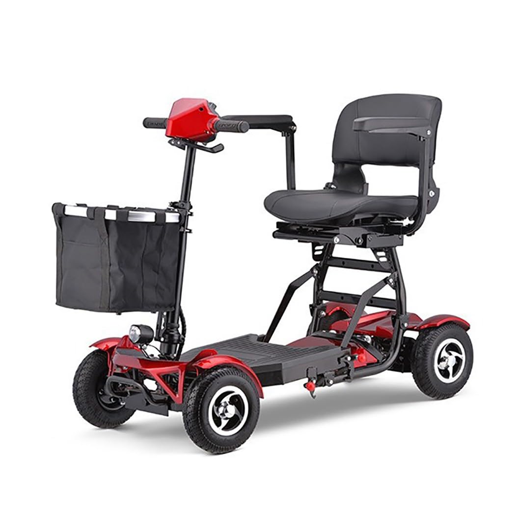 Scooter De 4 Ruedas,Scooter De Movilidad,Sillas De Ruedas Plegables Y Livianas Para Adultos,Silla De Ruedas Eléctrica,Silla De Movilidad,Carga 150 Kg/330 Lbs,Con Batería Extraíble red,10A