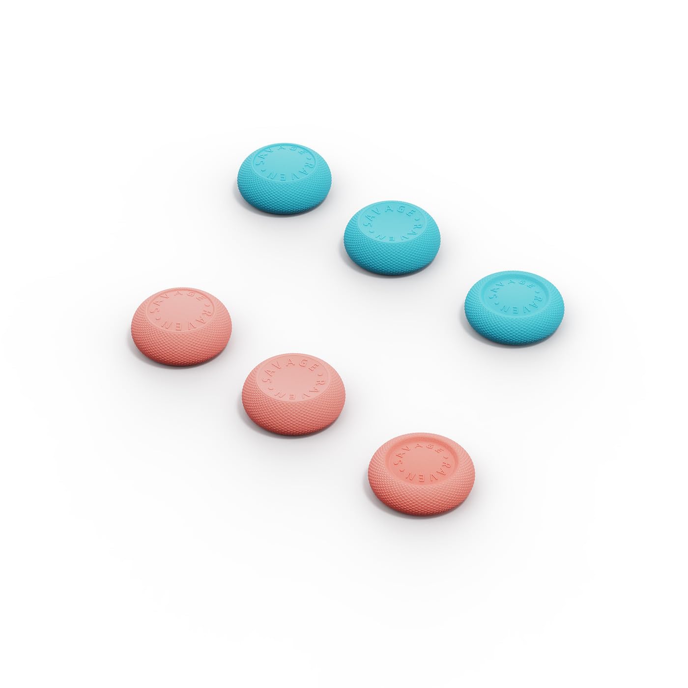 Savage Raven by Skull & Co. Skin, CQC Thumb Grip Set Joystick Cap Analog Stick Cap for Nintendo Switch 2 Joy-Con Controller - Neon Blue+Red, 3 Pairs(6pcs)