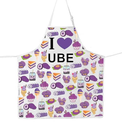 MYSOMY Filipino Ube Apron Filipino Ube Lover Gifts Philippines Food Apron Relax I Got U-Bae Filipino Ube Cake Aprons (I love UBE ap2)