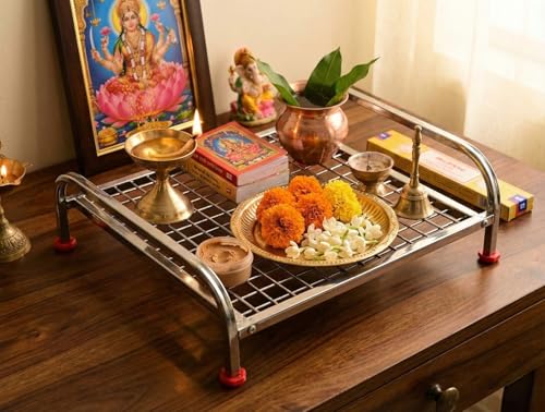 Image of Homify Heavy-Duty Stainless Steel Shelf | Countertop Storage Organizer for Induction Cooktop, Office Supplies, & Toiletries