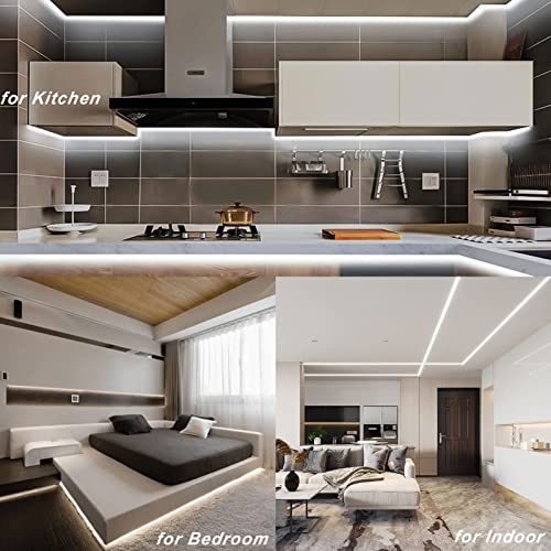 Image of echosari Strip Lights Battery Operated, 16.5Ft 150 LED 2835 SMD Closet Strip Lights with Remote for Bedroom, Kitchen, Cabinet Decor (Cool White) | LED Strip Lights Battery Powered with Remote, Self-Adhesive, Cuttable for TV Kitchen Cupboard Bedroom Decor