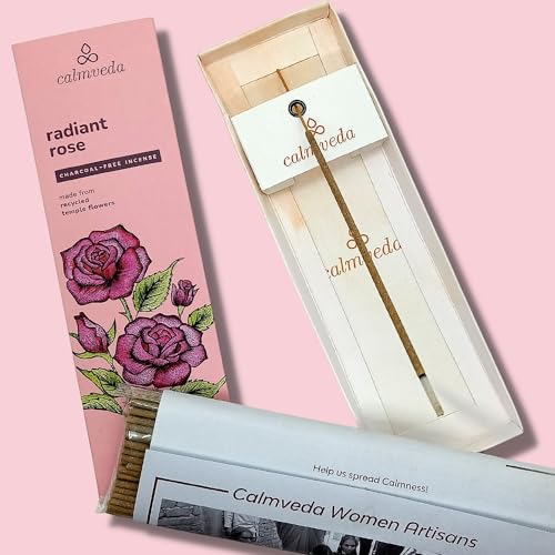 Radiant Rose Incense Sticks for Love - (80 Sticks) Charcoal Free Incense Using Upcycled Flowers - Image 4