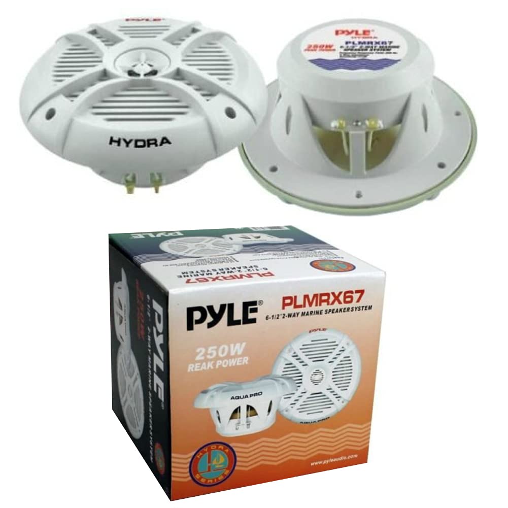 Pyle 2 ALTOPARLANTI PLMRX67 bianchi a 2 vie 250 watt max 19,3 cm impermeabili a coppia