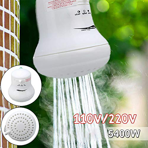 High Power Electric Shower Head 110V/220V Instant Water Heater 5.7ft Hose Bracket 5400W