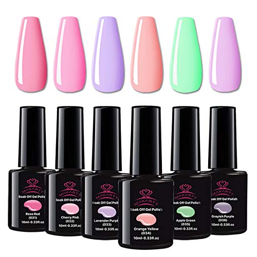 Makartt Pink Gel Nail Polish Kit 6Pcs 10ML Fall Pink Purple Opaque Nail Gel Colors Soak Off UV LED Lamp Required Nail Gel Polish for Home Manicure P-03 Makartt Pink Gel Nail Polish Kit 6Pcs 10ML Fall Pink Purple Opaque Nail Gel Colors Soak Off UV LED Lamp Required Nail Gel Polish for Home Manicure P-03