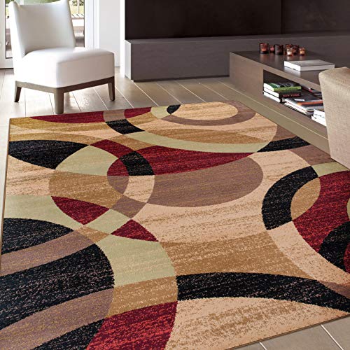 Rugshop Abstract Circles Area Rug