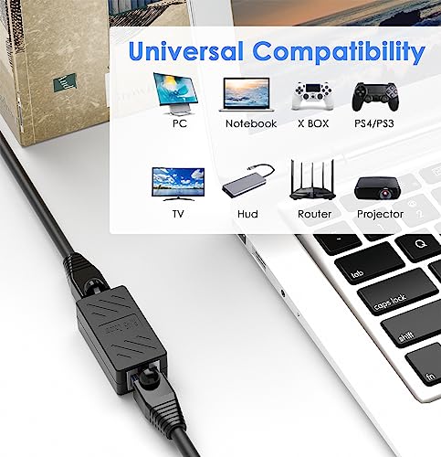 Image of lvy RJ45 Coupler, Ethernet Extension Connector, Internet Coupler for Cat5 Cat5e Cat6e Cat7 Cable, Network Extender (10Pack Black)