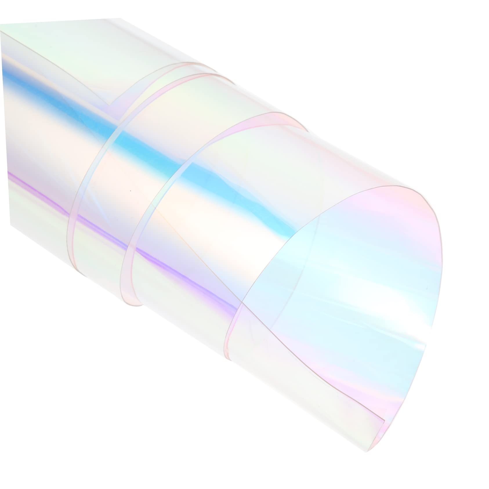 Housoutil 4 Blätter PVC Holographische Folie Transparent Glänzend DIY Dekostoff für Taschen Schlüsselanhänger Haaraccessoires Robust und Schnittfest