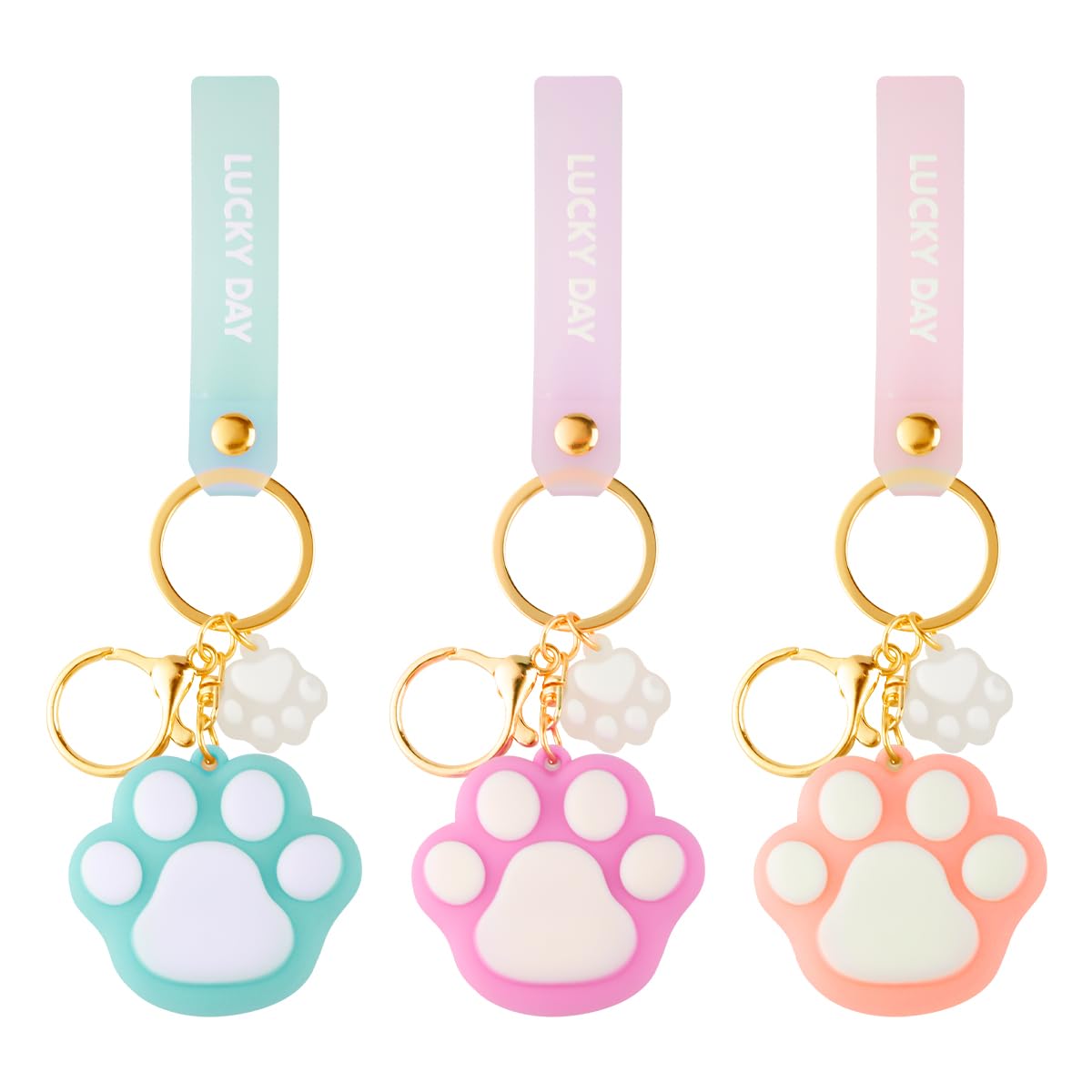 Lotsdonxia 3 Pcs Cat Paw Keychain Toy, Creative and Cute Cat Annoyance Decompression Decorative Pendant