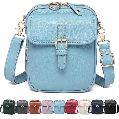 Image of Leather Crossbody Bag for Women,Anti-Theft Messenger Bag with Large Capacity,Built-in Purse Card Slots Shoulder Sling Bag