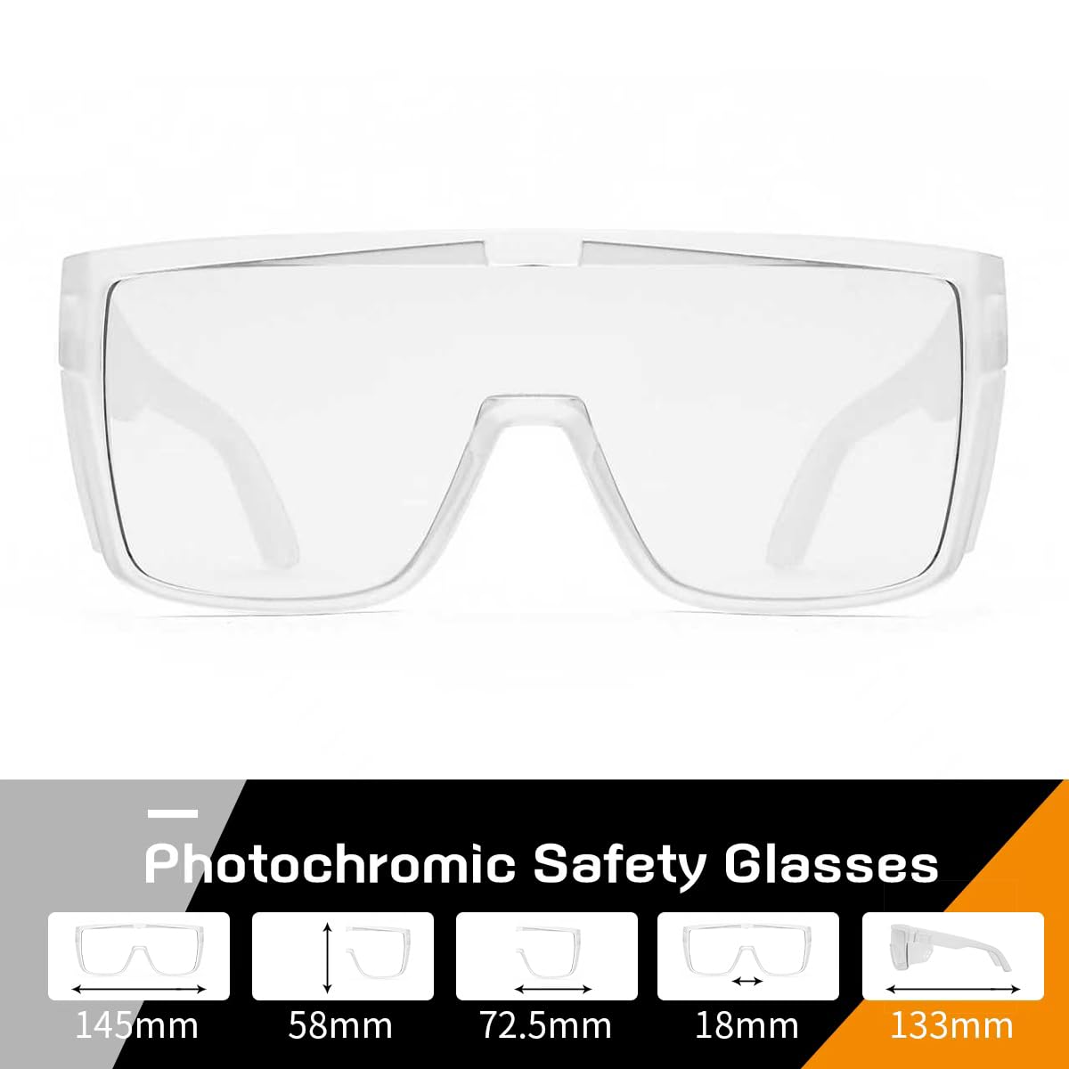 Transition - Gafas de protección fotocromáticas para hombre y mujer, protección integral con protección UV antiluz azul