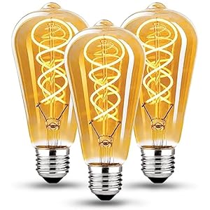 Edison Vintage Gloeilamp E27, E27 LED Vintage Dimbaar 4W Retro LED Lamp Warm Geel 2700K Edison Gloeilamp E27 Vintage Ideaal voor Nostalgie en Retro Verlichting in de Thuis Cafe Bar – 3 Stuks