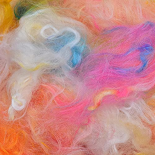 Image of M.G Enterprise Merino Felting Wool Roving Rainbow 40 gm Each. Best Used with Felt Needles, Needle Felting Pad,Wet Felting, Good for Felted Characters Making, Blending and Weaving.