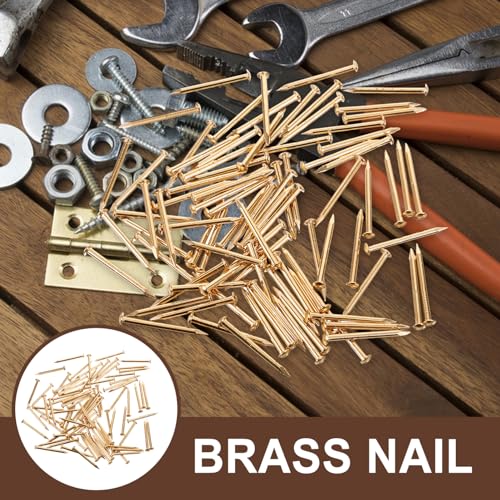 Clavos para muebles de bronce 100 unidades cabeza redonda para bricolaje miniatura 4