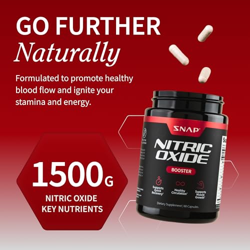snap supplements nitric oxide supplement with l-arginine to support energy quick recovery heart health muscle growth amp circulation 60 vegetarian capsules 1 month supply