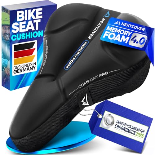Nextcover® Bike Seat Cushion CoverPro with Memory Foam 4.0 I Ergonomic Bike Seat Cover - Ideal for...