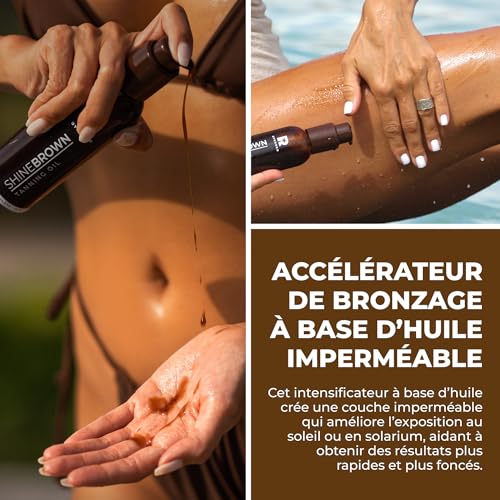 BYROKKO Shine Brown Chocolate Accélérateur de Bronzage en Huile (145 ml), Huile Bronzante efficace en Cabine de Bronzage et au Soleil, Accélérateur Bronzante Rapide pour un Bronzage Intense – vue 4