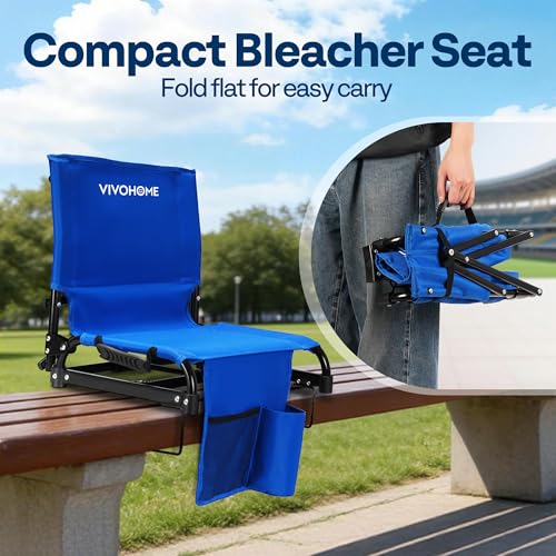 Image of VIVOHOME Ultra-Compact Folding Stadium Seats with Back Support