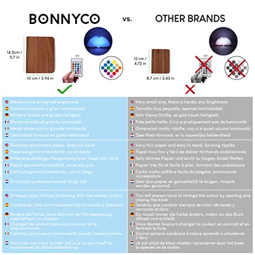 Lampara-Libro-Plegable-de-Madera-con-Mando-16-Colores-y-Temporizador–BONNYCO-Lamparas-Mesilla-de-Noche-Ideal-Decoracion-Casa-y-Habitacion-Regalo-Original-Cumpleanos-Navidad-y-Amigo-Invisible