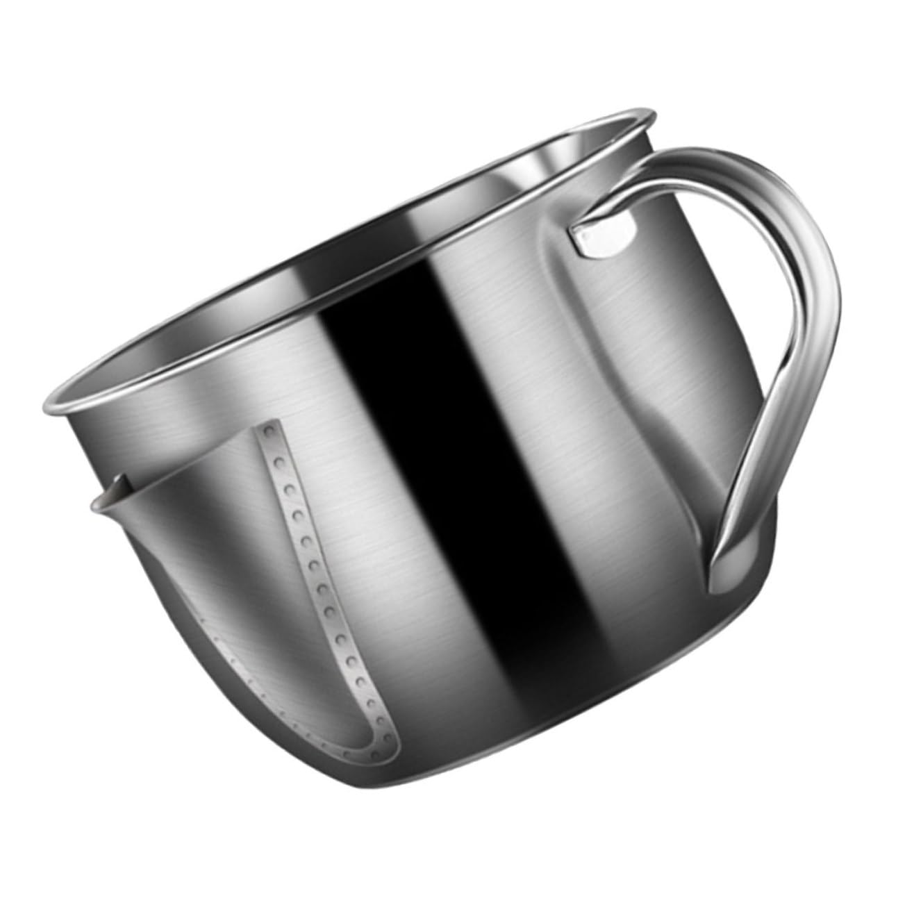 MUCKLILY Stainless Steel Grease Separator Pot Kitchen Oil Filter with Arc Spout Soup Ladle for Easy Filtration and Storage for Gravy and Soup