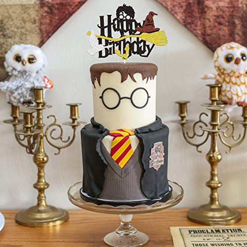 palasasa 31 stuks Black Magical Wizard taartdecoratie taarttopper glitter wizard verjaardag taarten decoratie cupcake… - Image 6
