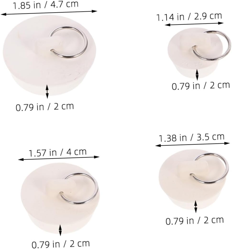 Toyvian 16pcs Rubber Sink and Bathtub Drain Stoppers Set with Hanging Rings, Multipurpose Kitchen and Bathroom Water Seal Plugs for Laundry, Washbasin, and Shower Drains