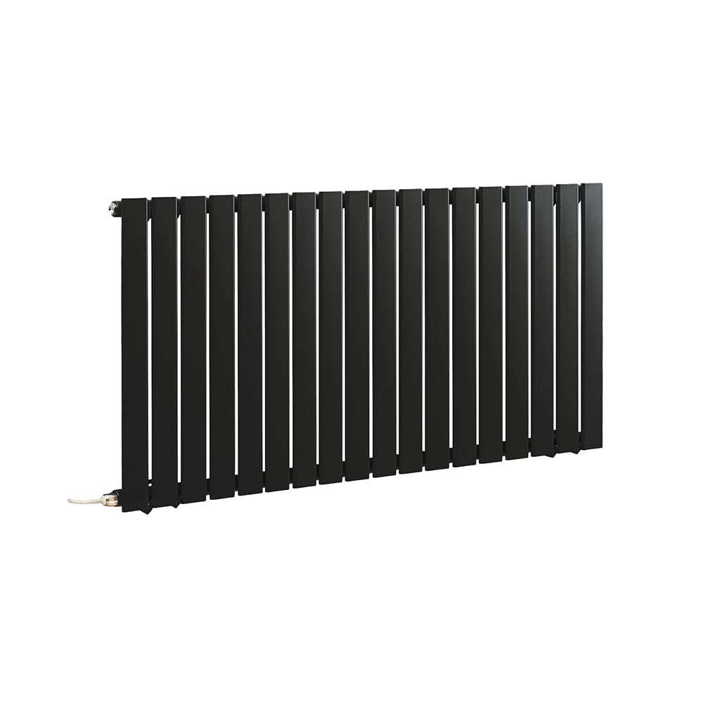 Milano Black 1000W Horizontal Single Flat Panel Electric Radiator 635X1190