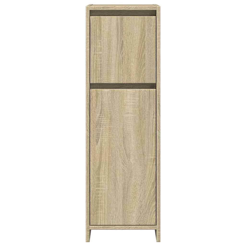vidaXL Mobile da Bagno Rovere Sonoma 30x30x95 cm in Legno Multistrato, armadietto da Bagno, unità da Bagno, credenza da Bagno, portaoggetti da Bagno